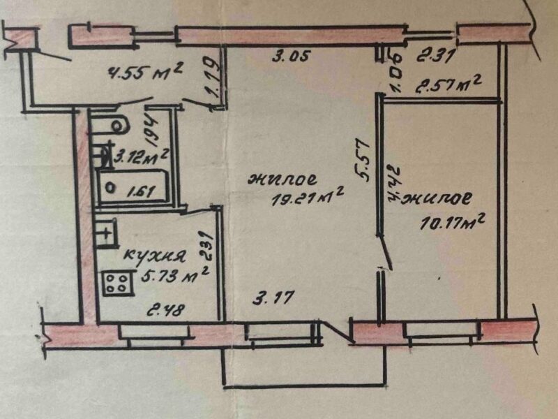 25000 у.е. продается удобная для жизни 2 комнатная квартира в г.Новополоцке